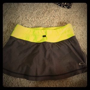 Neon yellow and grey Oakley tennis skirt